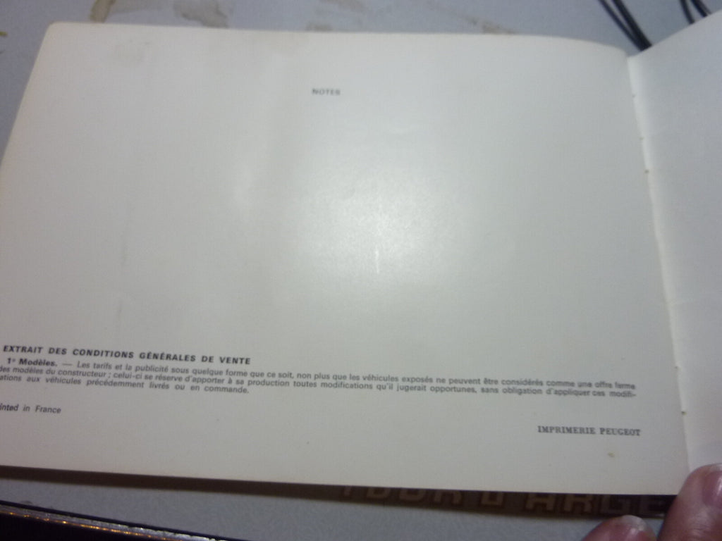 Peugeot 204 Livret notice conduite entretien Mars 71 11° édition