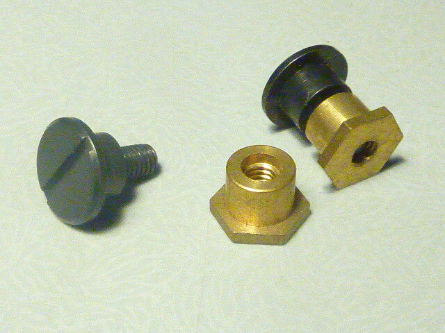 ✨ NOS / Neuf 2 Vis doublet tête ronde carter Bolt Screw Laiton & acier Vintage ✨