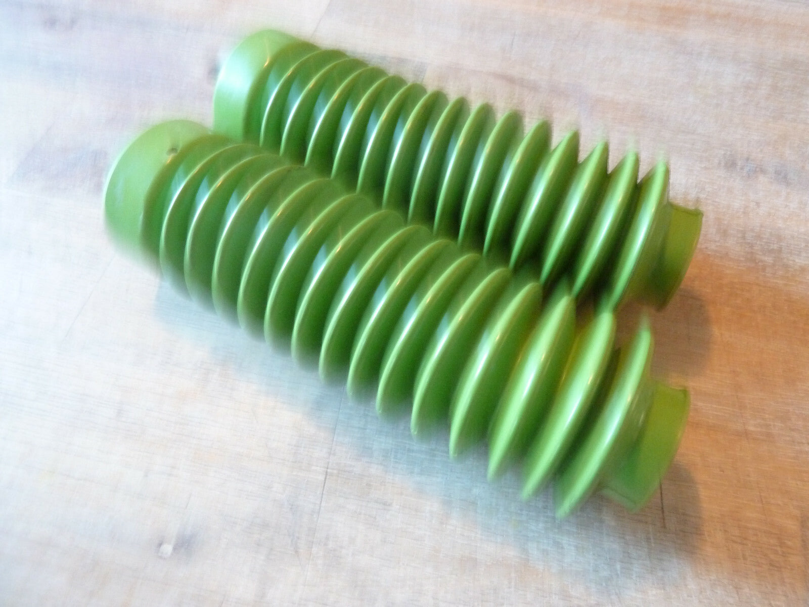 Ancien vintage 2 soufflet fourche vert moto racer ancienne