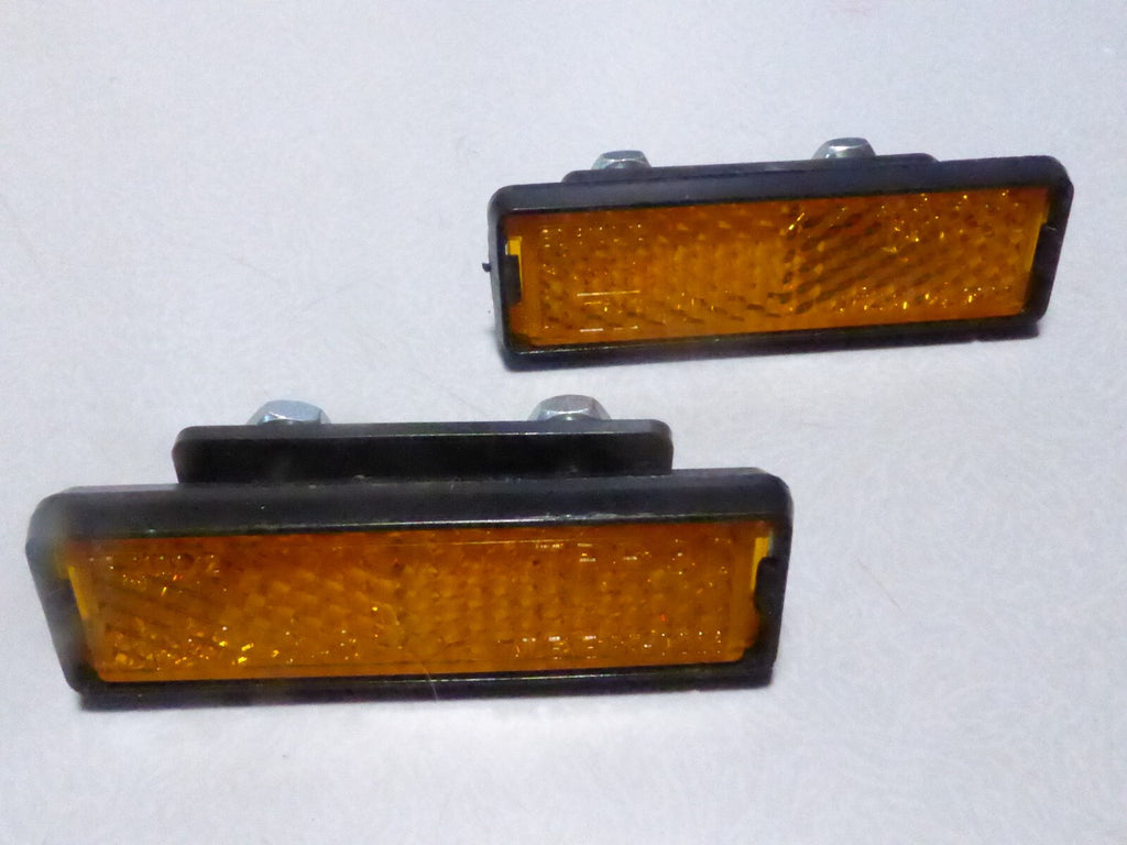 Set Of 2 Vintage Cat Eye RR-0223 Pedal Reflectors TPP30 Amber Black CatEye Japan