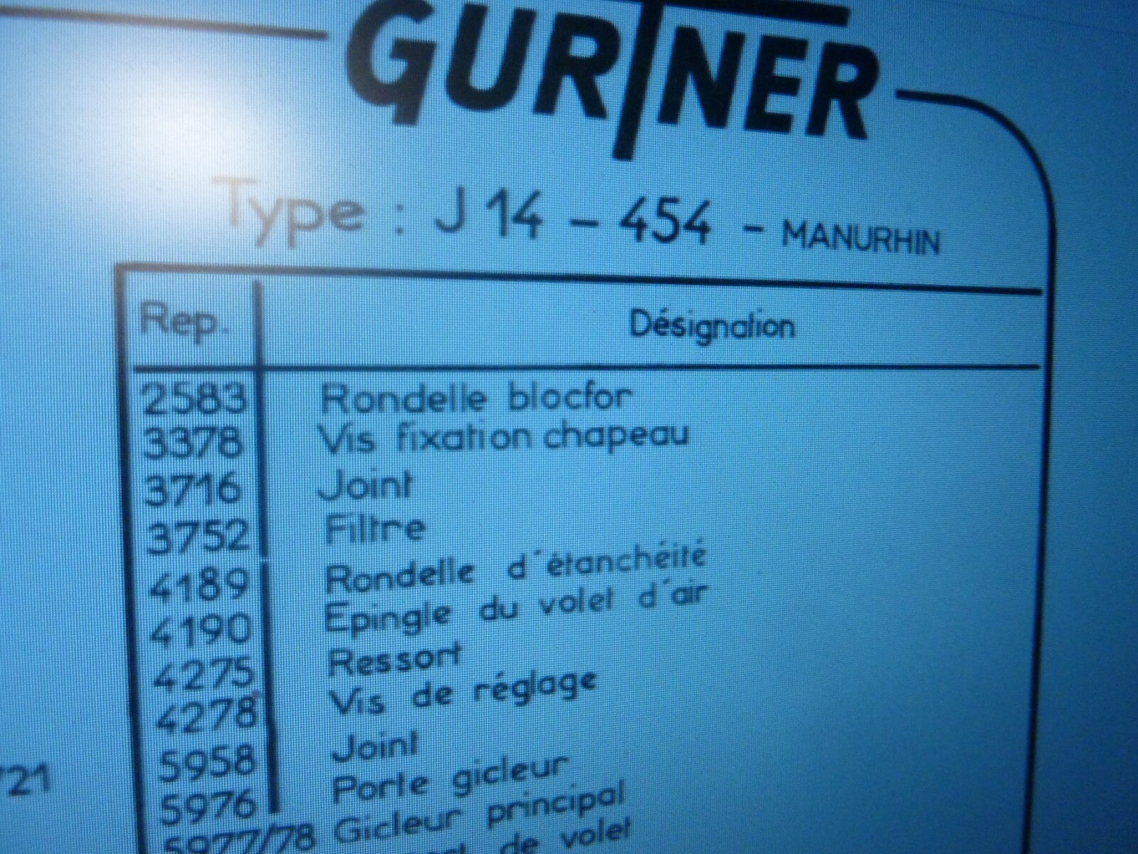 carburateur GURTNER levier J14 Manurhin 6422 peugeot motobecane