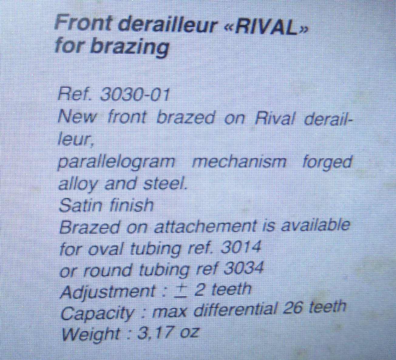 ⭐NOS Huret Rival (3030-01) Vintage Front Mech – 1980s – ancien stock  ⭐