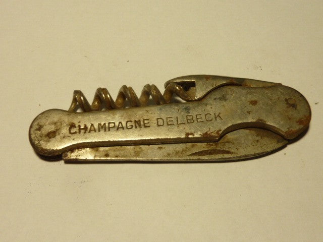 Vintage DELBECK Champagne Multi Outil Ouvre-Lettre Tire-Bouchon