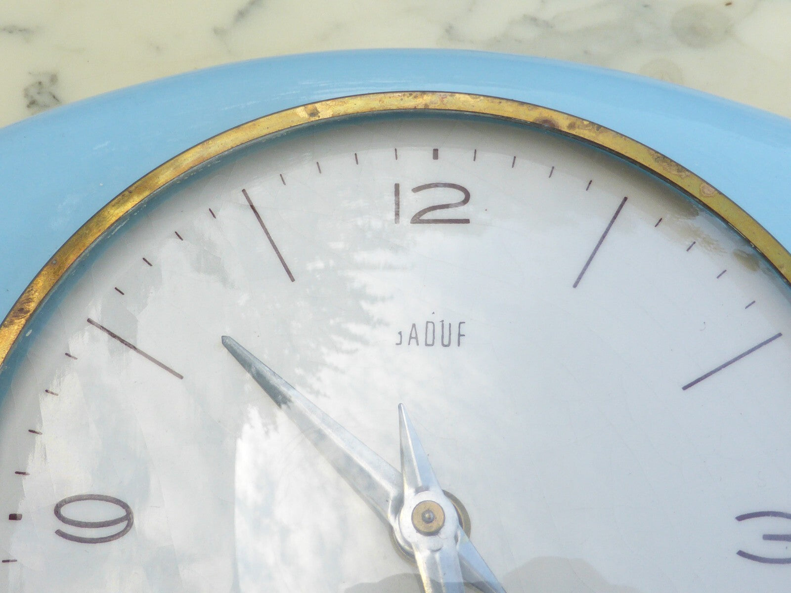 Montre horloge Pendule murale Vintage en céramique Bleu