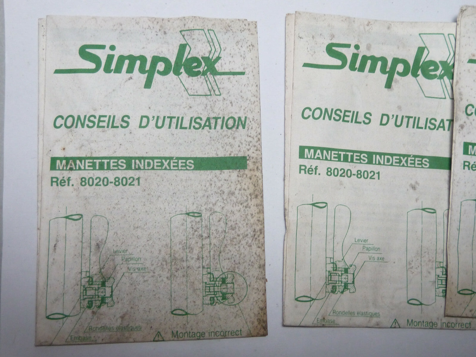 2 mode d'emploie simplex manettes indexées 8020 8021