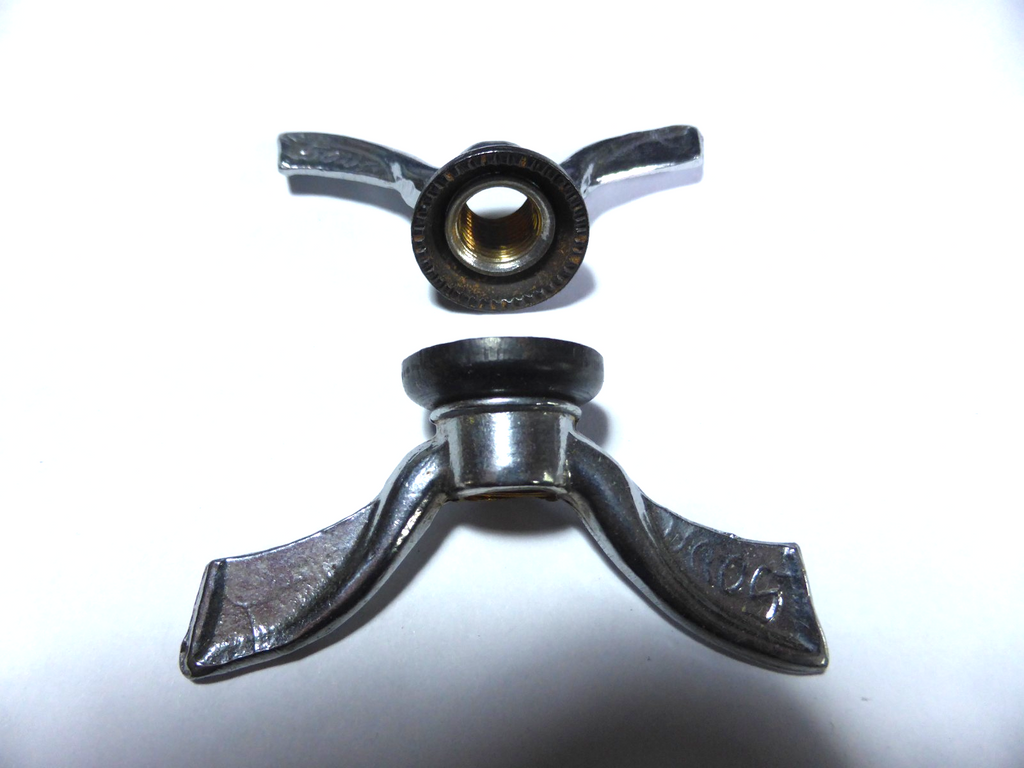 NOS 2 anciens Ecrous Papillon SOVA Velo Ancien Set Wing Nuts Brass 9.5 vintage