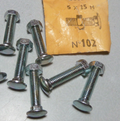 ✨ Ancien stock NOS  Lot de 3 vis Algi M5 x 25 mm Tête ronde à méplat avec collet
