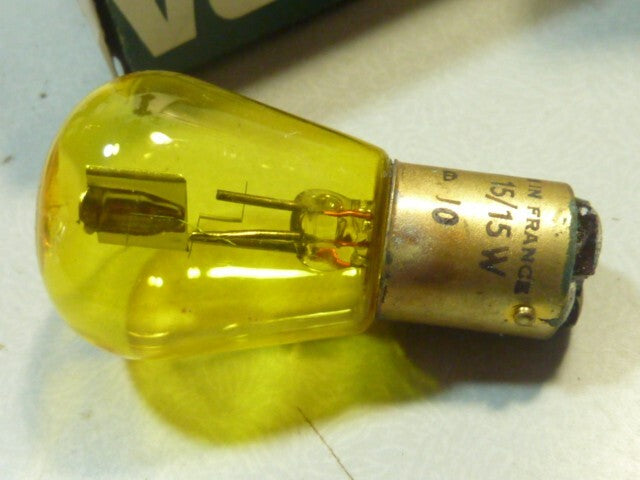 NOS 2 Ampoules phare 2 ergots 6v - 15/15W type BA15d cyclomoteurs années 40/50