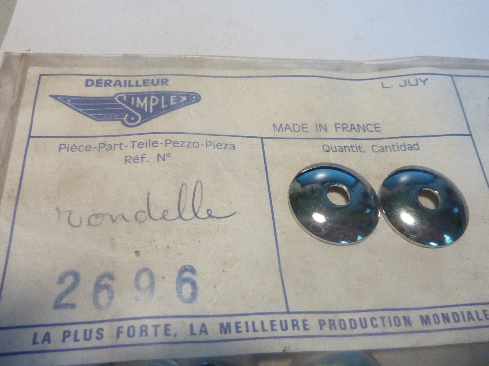 ✨ NOS Lot 2 Chapes  Rondelles – Manettes Dérailleur – Simplex 2696 / SXP / SXPL✨