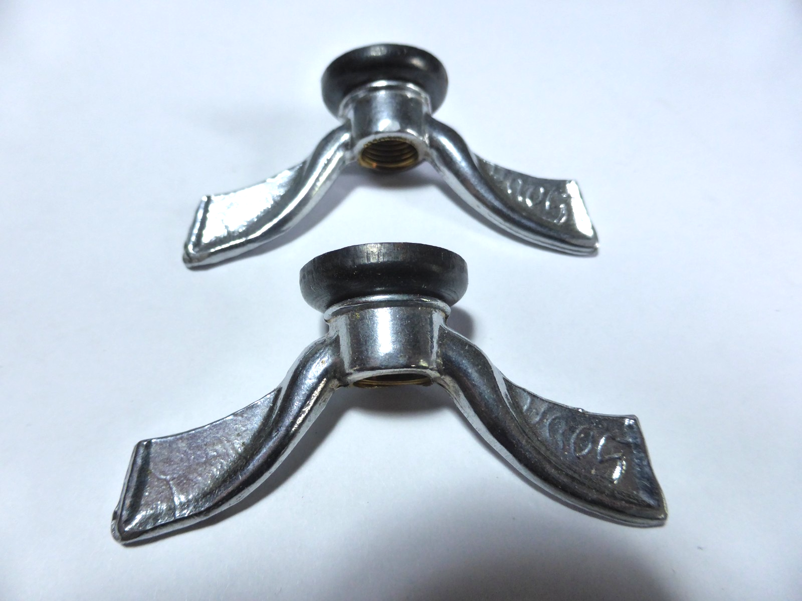 NOS 2 anciens Ecrous Papillon SOVA Velo Ancien Set Wing Nuts Brass 9.5 vintage