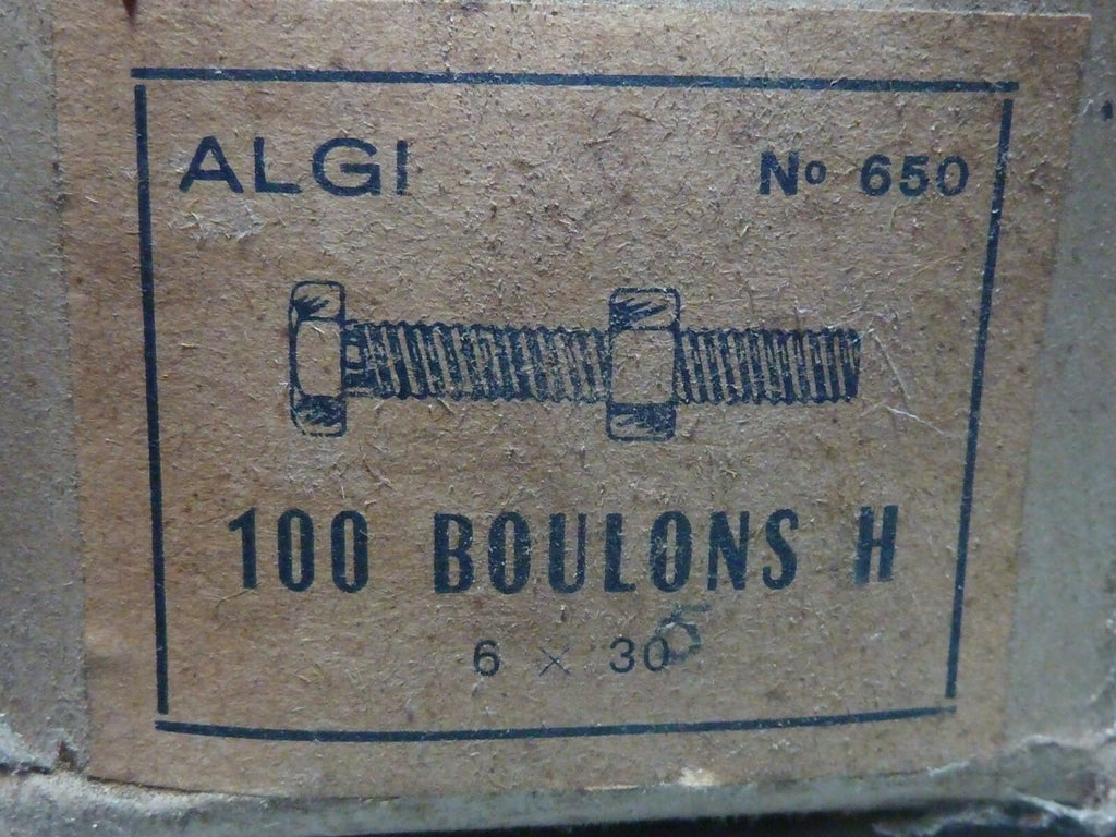 ✨4 vintage ancien VIS boulon 6x35 ALGI mobylette vélo solex écrou 10 mm M6 36 mm