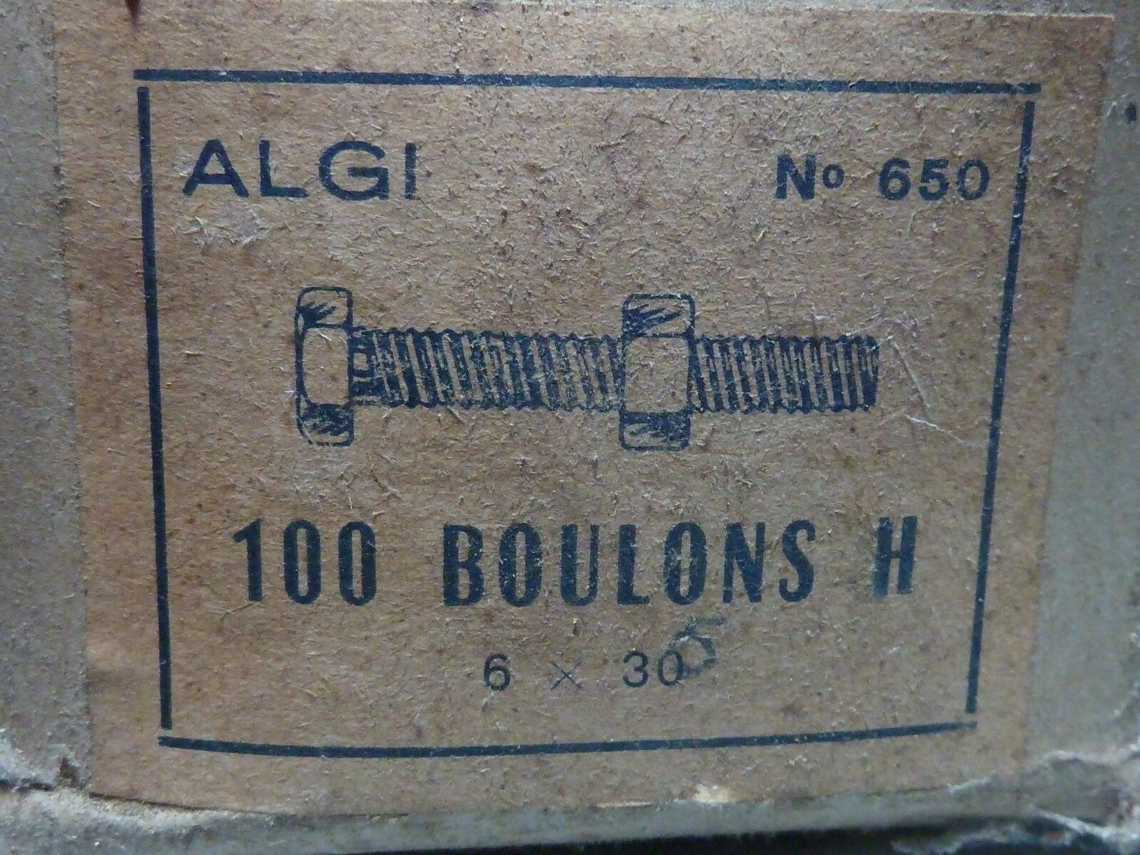 ✨4 vintage ancien VIS boulon 6x35 ALGI mobylette vélo solex écrou 10 mm M6 36 mm