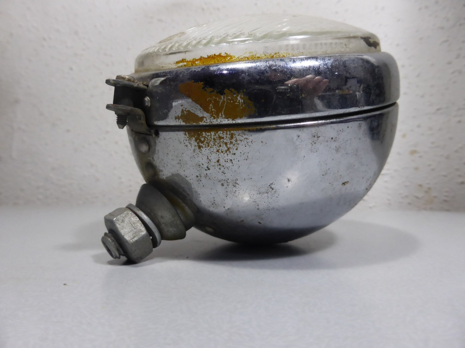 Ancien Phare Feu Arrière chromé HELLA 2-22865 Vintage Moto Mobylette Ø 107mm
