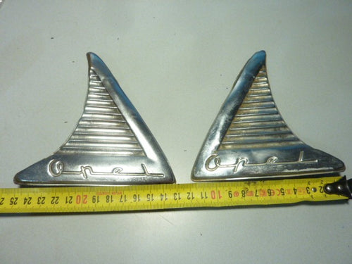 2 cache emblème triangle chromé Opel vintage old antique