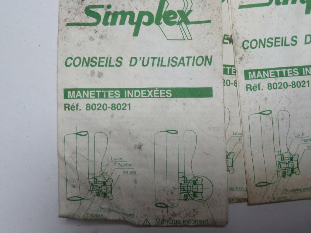 2 mode d'emploie simplex manettes indexées 8020 8021