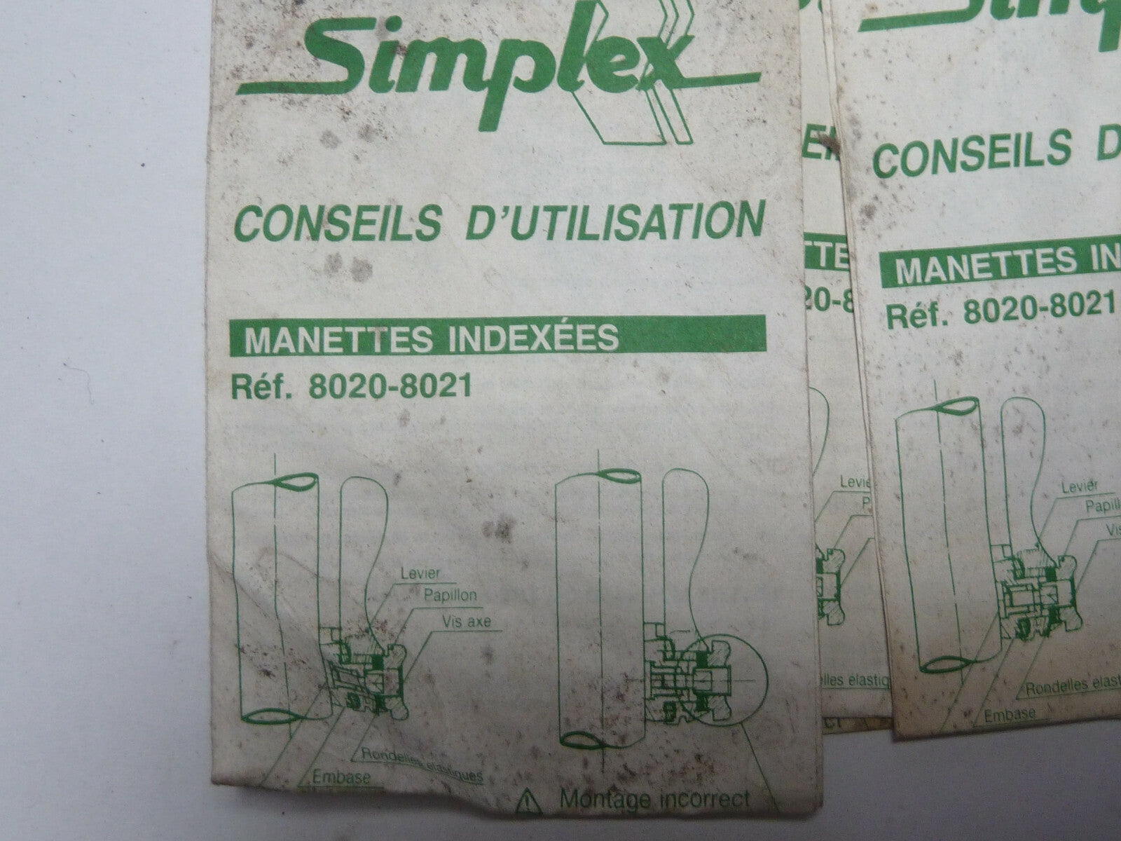 2 mode d'emploie simplex manettes indexées 8020 8021