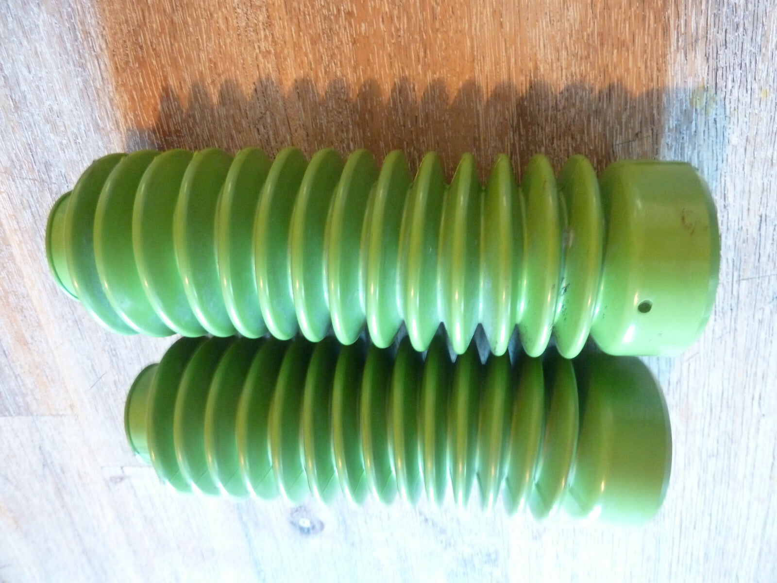 Ancien vintage 2 soufflet fourche vert moto racer ancienne