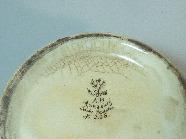 Vase pot a RIZ céramique faïence A. H. ANNABURG  REIS GERMANY -  1874 - 1923