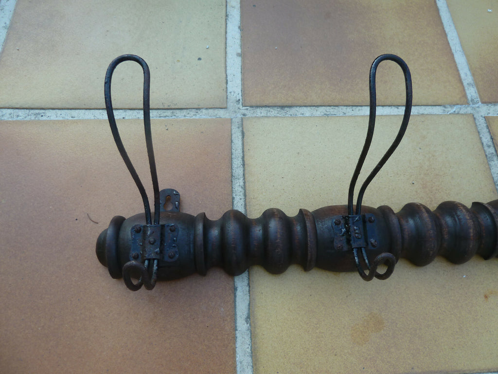 Rustique Ancien PORTE MANTEAUX bois tourné  Bistrot loft brasserie atelier deco