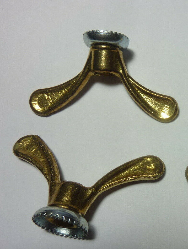 2 ancien stock  Ecrous Papillon Velo Ancien Set Wing Nuts Brass 9.5 mm vintage