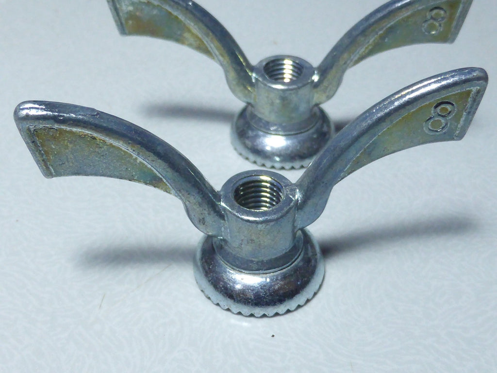NOS 2 anciens Ecrous Papillon SOVA Velo Ancien Set Wing Nuts Brass 8 mm vintage