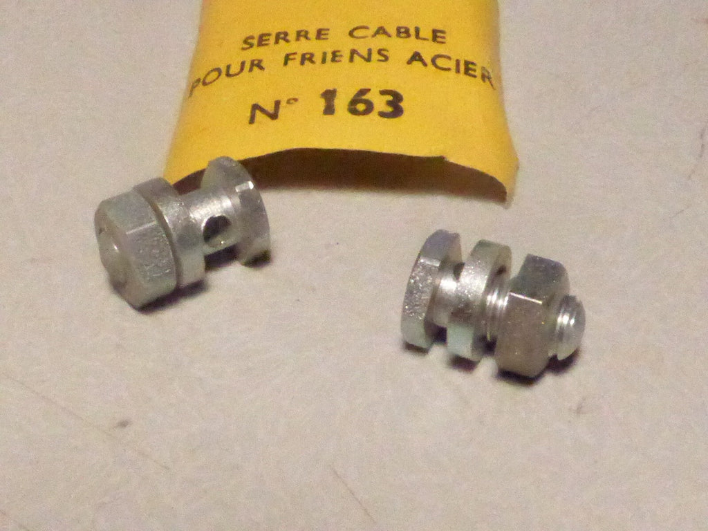 ✨ NOS vintage ancien stock Serre-câbles  lot de 2 freins acier vélo cyclo✨