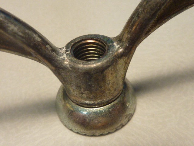 2 anciens Ecrous Papillon Velo Ancien Set Wing Nuts Brass 8 mm vintage Sova
