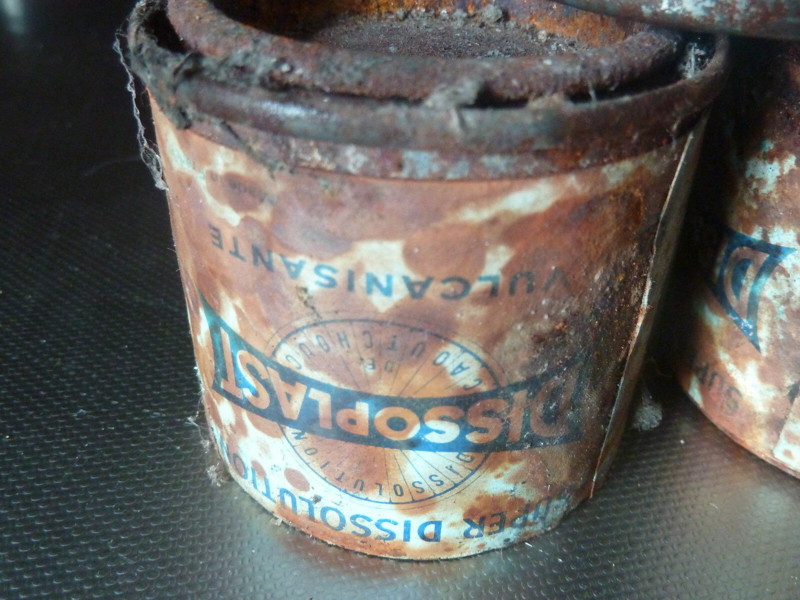 5 Ancienne Boite Metal Tole Réparation Vélo DISSOPLAST Cycle Bike Repair gomme