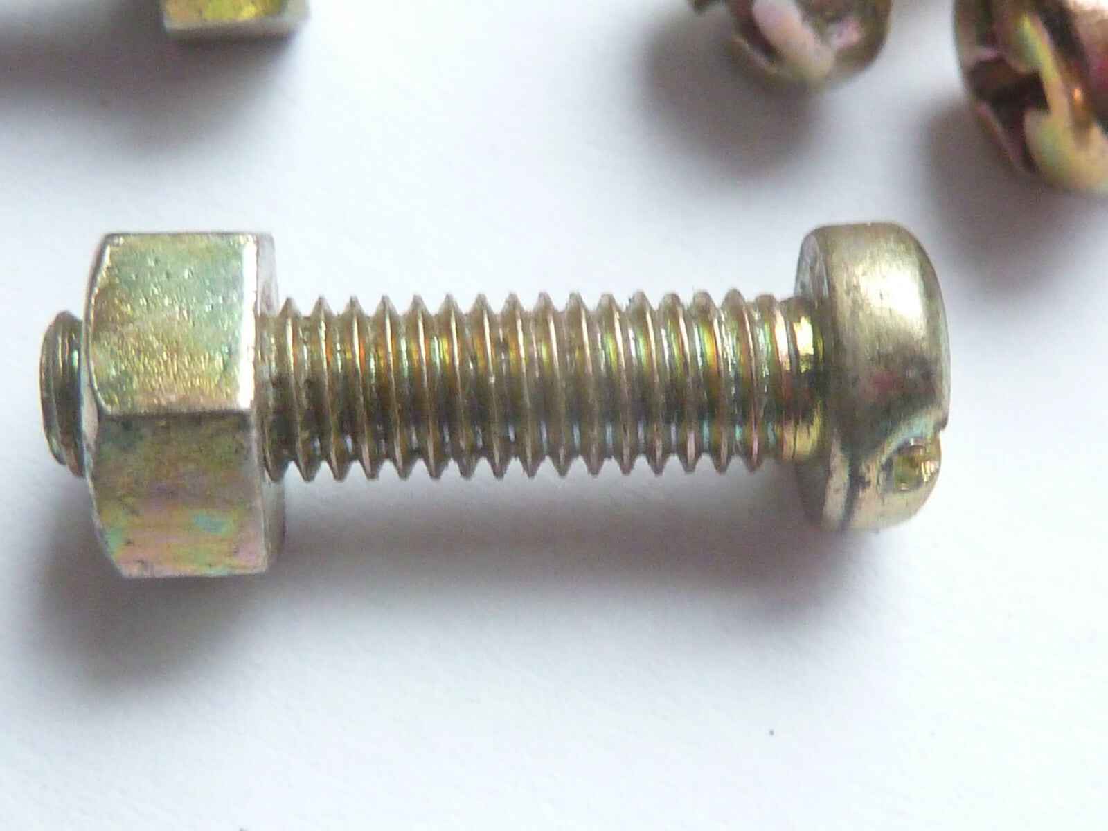 NOS neu 5 VIS Hexagonale Écrou 0.8 cm Whitworth acier doré velo vintage 17x5 mm