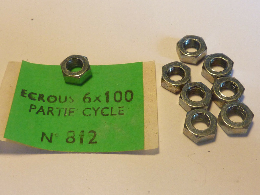 ✨NOS ancien stock Algi 8 Ecrous M6x100 motobecane peugeot Cyclo MBK 6x100✨