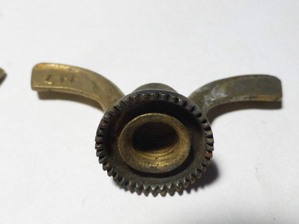 2 anciens Ecrous Papillon Velo Ancien Set Wing Nuts Brass 9 mm vintage LM