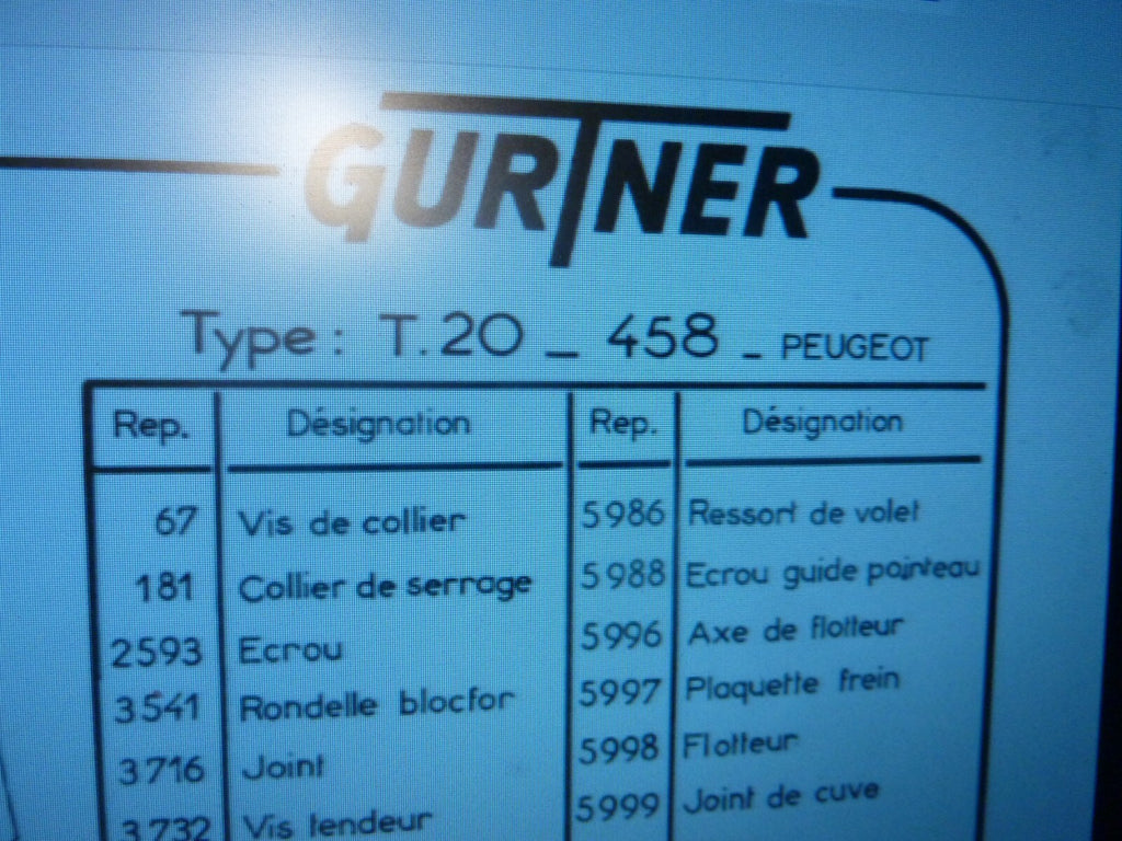 carburateur 5964 GURTNER 1 boulon fixe chapeau type T20 Lambretta Peugeot T20