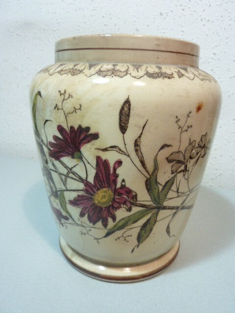Vase pot a RIZ céramique faïence A. H. ANNABURG  REIS GERMANY -  1874 - 1923