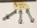 vintage 3 vis carter 4x30 boulons M4 tete fendue écrou fixation ancien bagage
