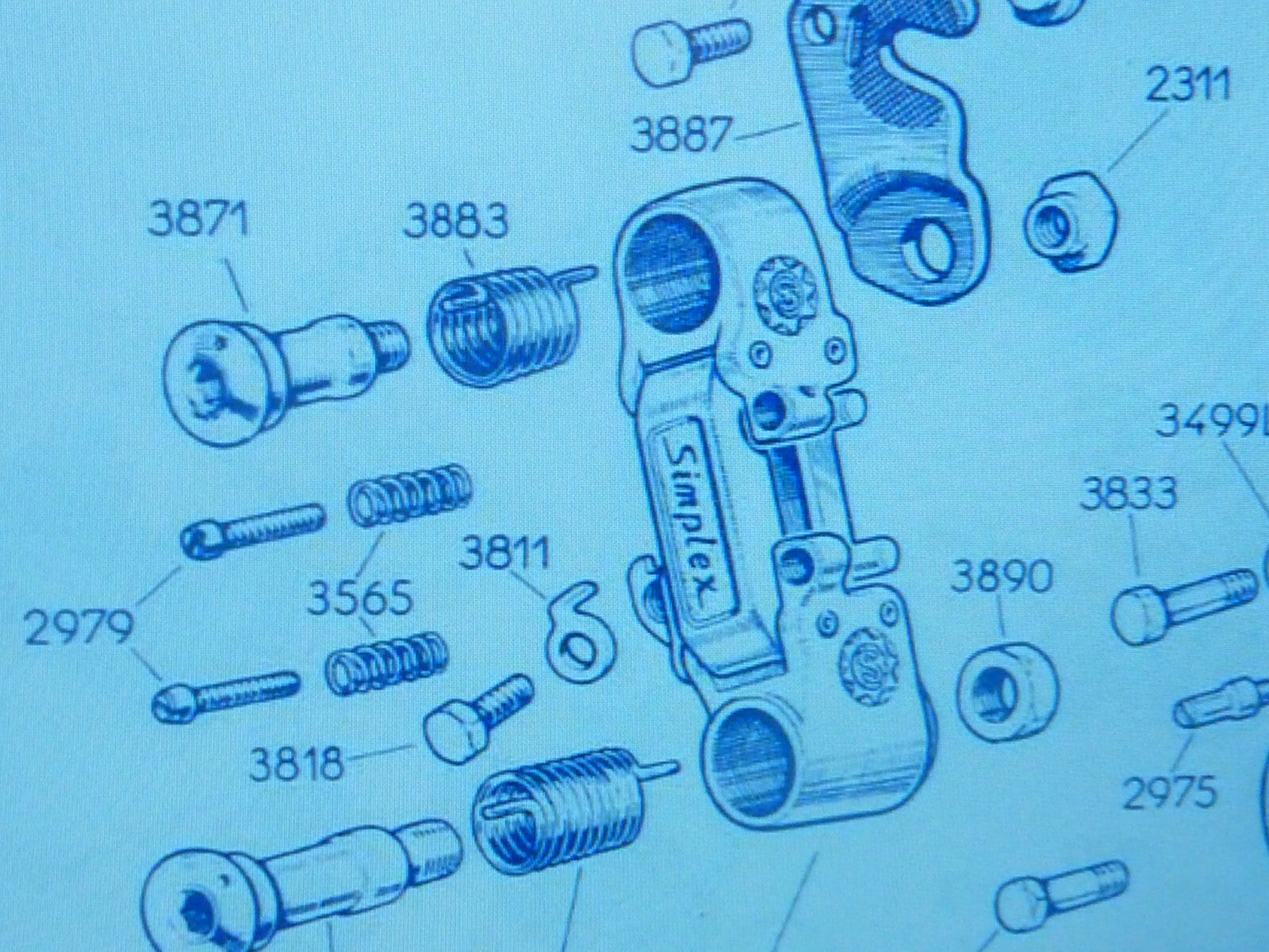 NOS parts    vintage simplex vis contre ecrou 3890 derailleur SX