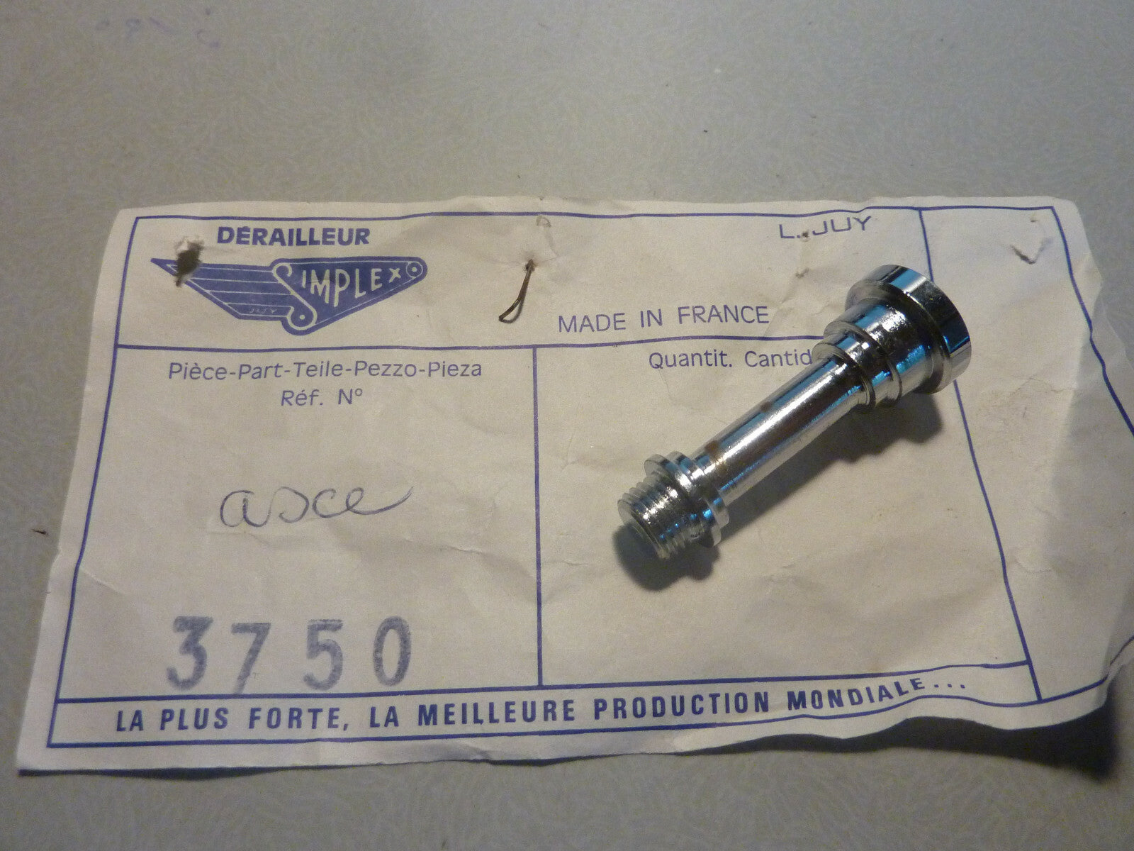NOS axe axle  vis screw dérailler SLJ simplex parts 3750