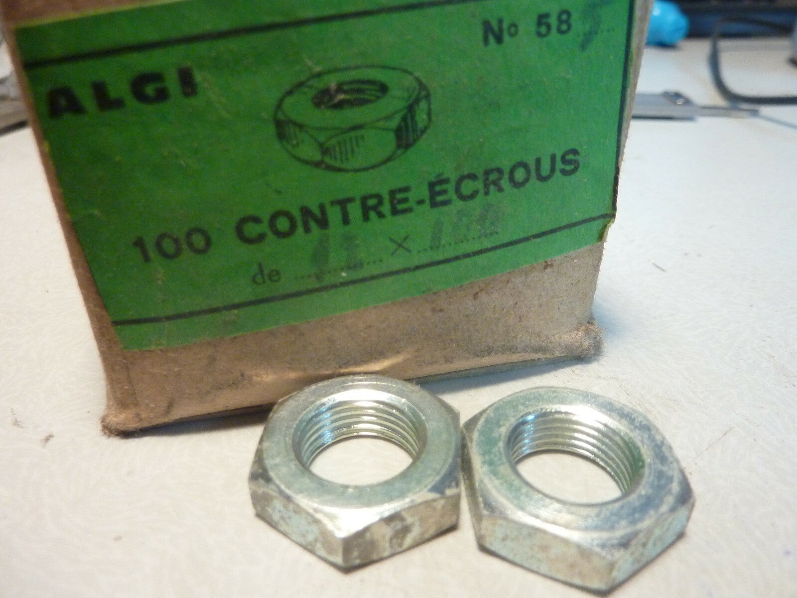 Neu Lot 2 Écrous de Roue 12x100 6 Pans 19 Chanfreinés Mobylette Vintage NOS Algi