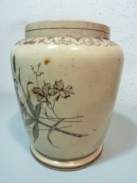 Vase pot a RIZ céramique faïence A. H. ANNABURG  REIS GERMANY -  1874 - 1923