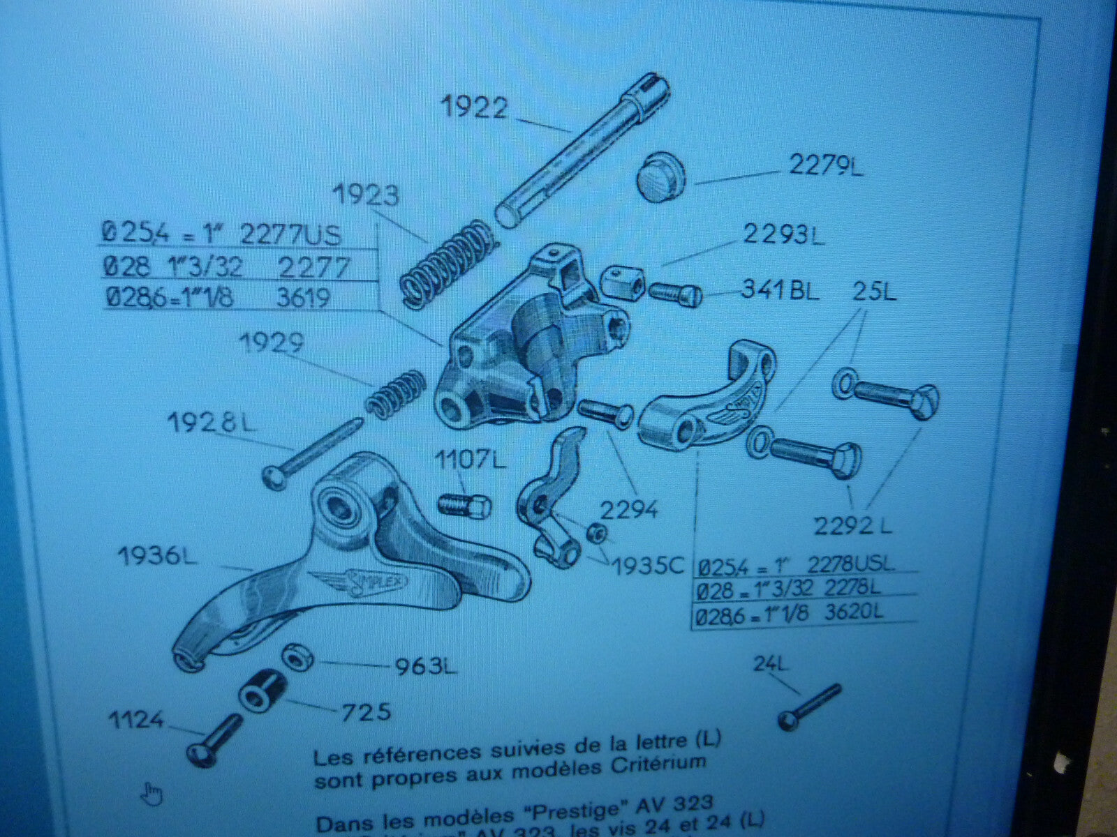 ✨NOS Vis SIMPLEX Dérailleur 341 B Vintage Juy 53 Prestige Vélo Course Ancien✨