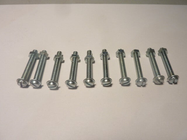 ✨ NOS Lot de 10 Vis M5 x 35 Tête Fendue velo Cyclomoteur / Solex Vintage ✨