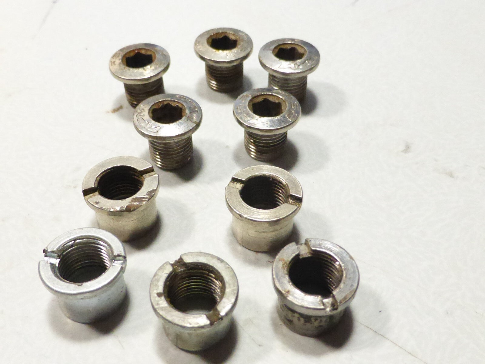 lot de 5 Vis  vélo pédalier chromé RPM  motobecane peugeot vintage