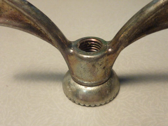 2 anciens Ecrous Papillon Velo Ancien Set Wing Nuts Brass 8 mm vintage Sova