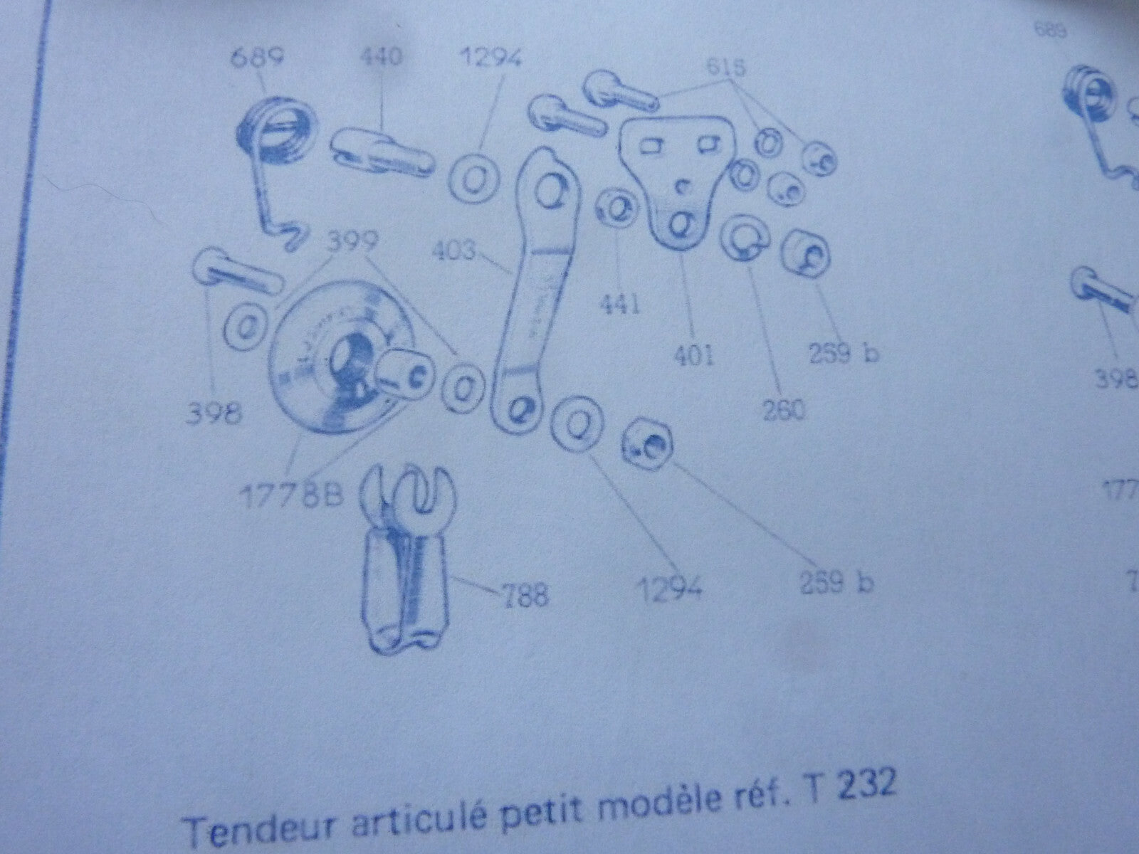 ✨ NOS Arrêt de Chaine / Fourche de Tendeur Simplex 788 – T232 / T234 NEU ✨
