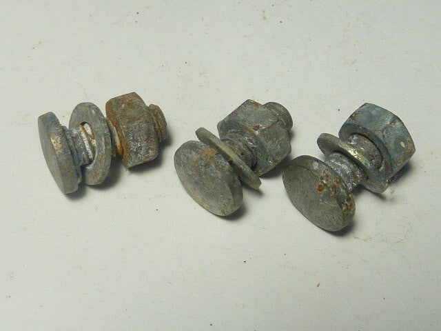 tète ronde méplat 3 vis bolt screw acier  vintage