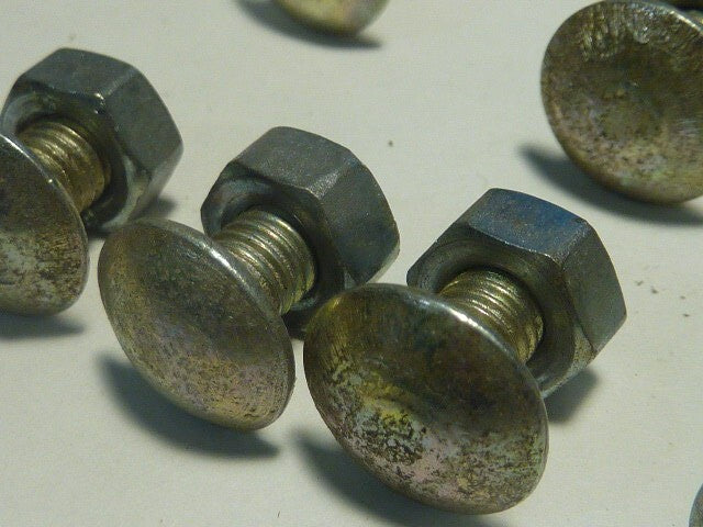 NOS 7 tète ronde bombé méplat  vis bolt screw acier  boulon vintage