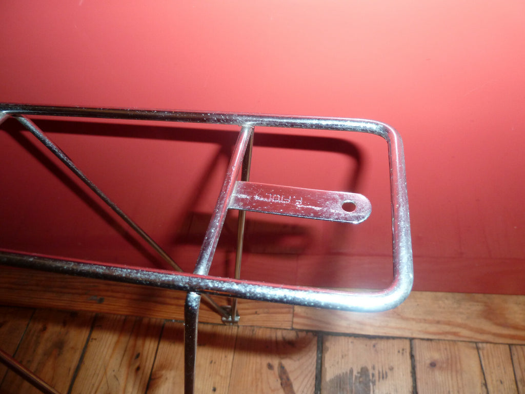velo ancien - porte bagages acier chromé F.FIOL H=36 cm L 37x8 cm enfant pliable