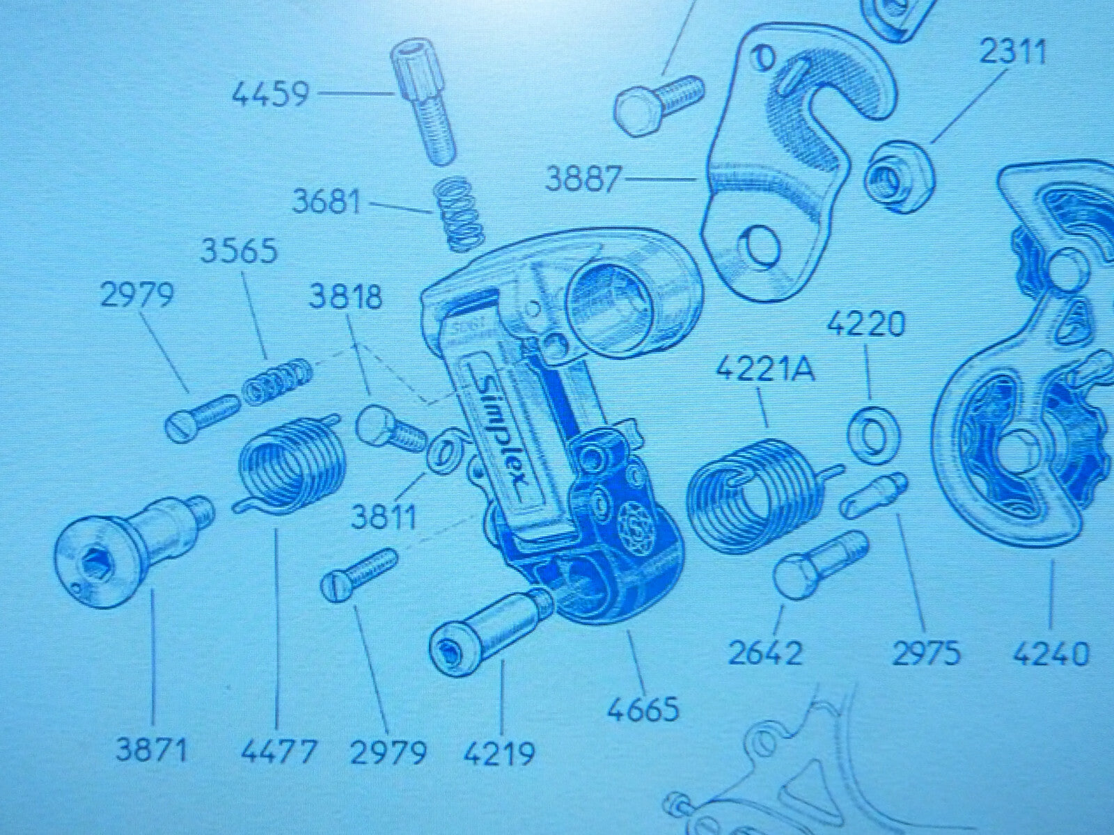 NOS 1 butée  SIMPLEX 2975 velo vintage old bike derailleur SO SX SJ LJ