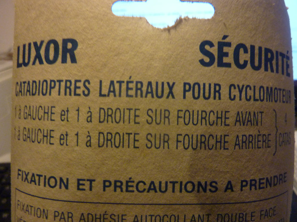 4 CATADIOPTRES LATERAUX CYCLOMOTEUR PEUGEOT 103 SP original luxor tube fourche