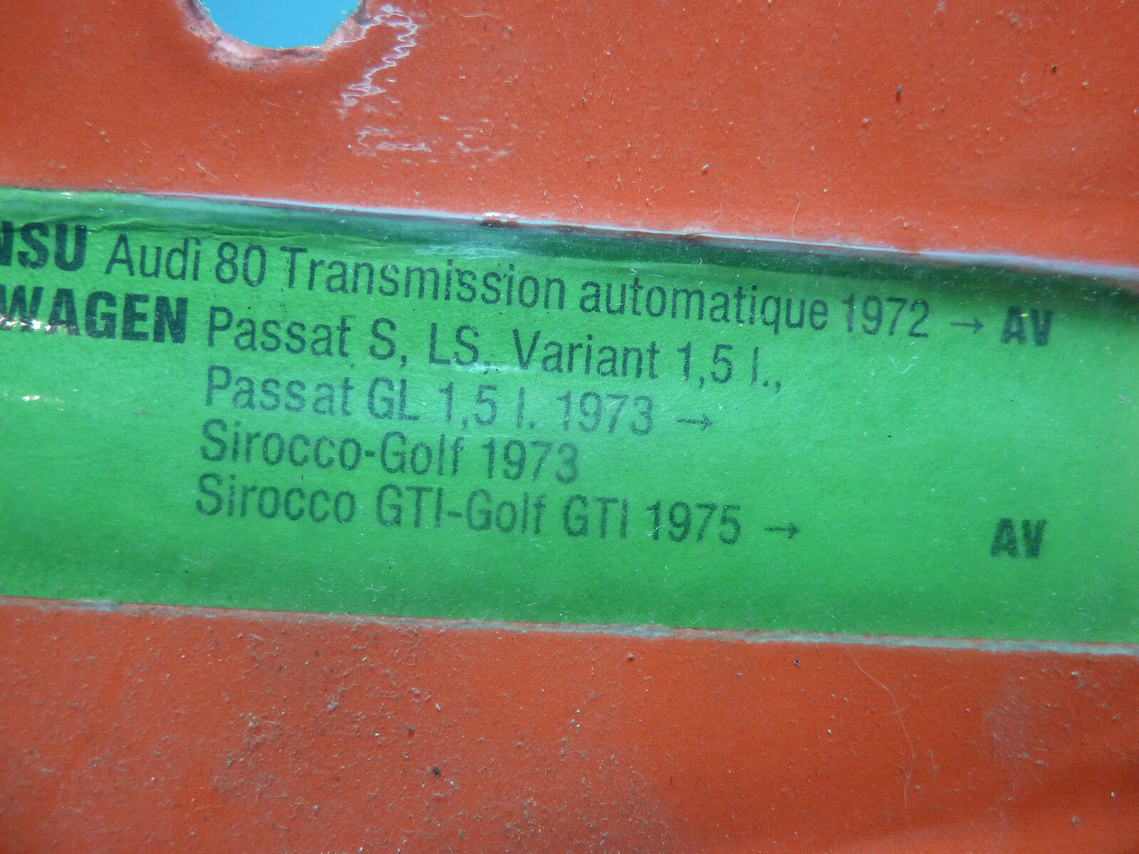 NOS neu plaquettes sirocco golf gti1975 passat audi 80 1972