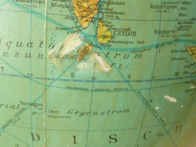 ANCIEN GRAND GLOBE TERRESTRE MAPPEMONDE COLUMBUS ERDGLOBUS BERLIN